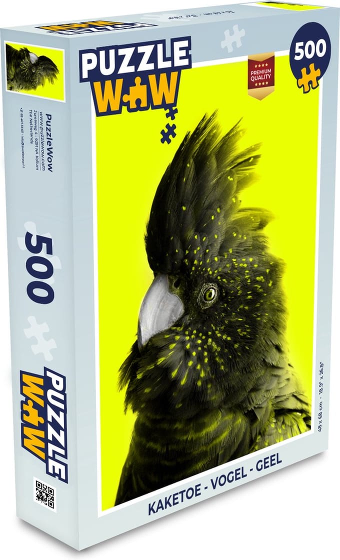 Puzzel Kaketoe - Vogel - Geel - Legpuzzel - Puzzel 500 stukjes