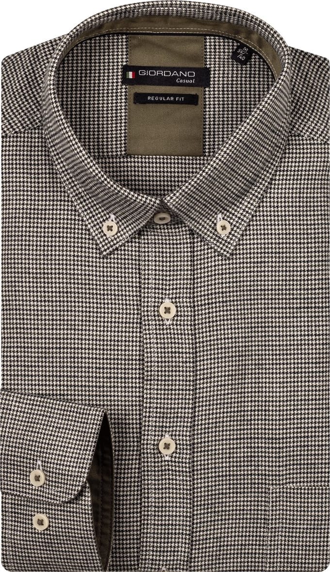 Giordano – Ivy – Heren – Overhemd – Pied-de-Poule – Groen – 527310-70