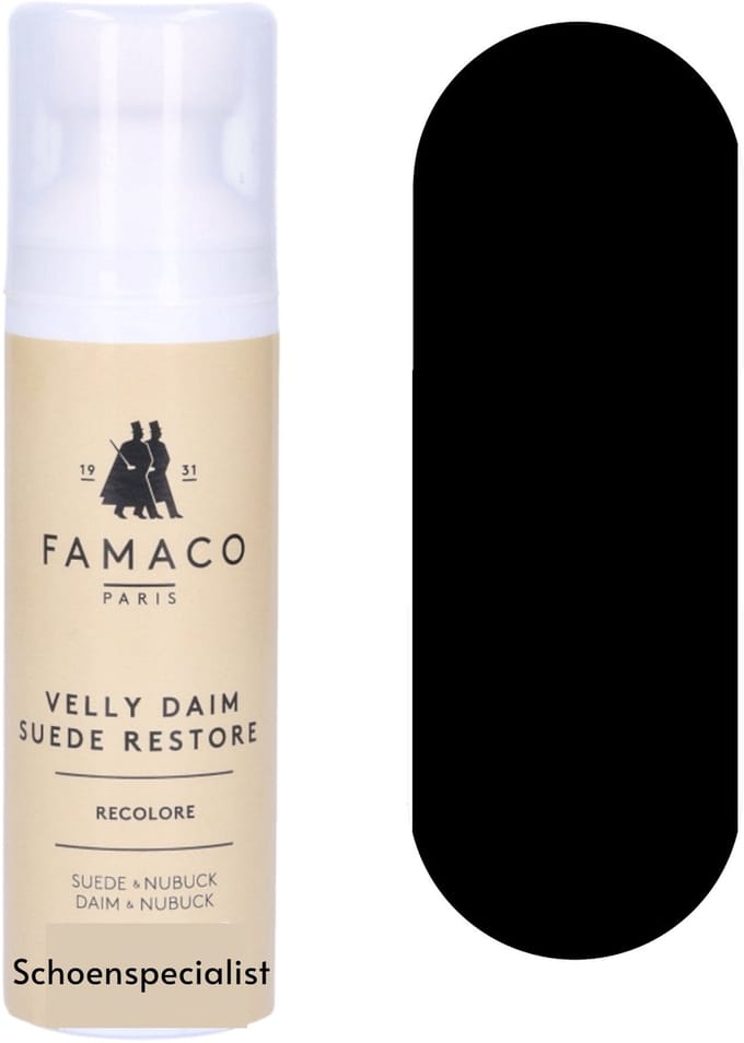Famaco Velly Daim Flacon - Suede depper - 300 Black / Noir - 75ml
