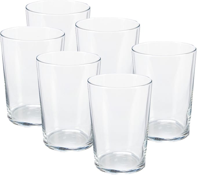 Pasabahce Drinkglazen/waterglazen Bistro - transparant - glas - set 8x stuks - 510 ml