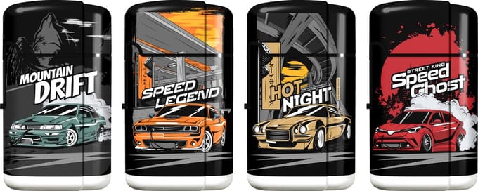 Jetflame aansteker - 4 stuks - stormaanstekers - wind aanstekers - soft print
