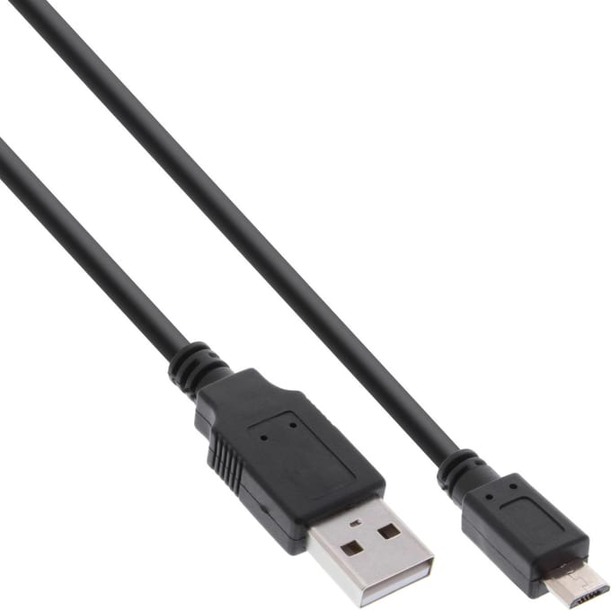 USB Micro B naar USB-A snellaadkabel - USB2.0 - tot 3A / zwart - 2 meter