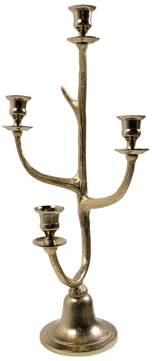 Kaarsen Standaard gewei goud 4 h58cm