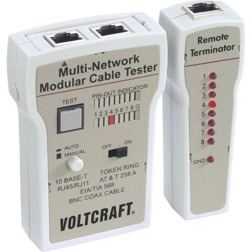 VOLTCRAFT CT-2 CT-2 Kabeltester Geschikt voor: RJ-45, BNC, RJ-11