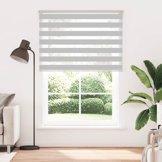 vidaXL - Zebra - rolgordijn - 155x200 - cm - stofbreedte - 150,9 - cm - lichtgrijs