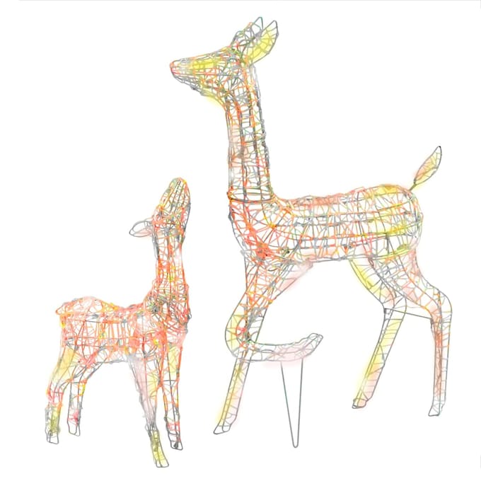 vidaXL - Kerstversiering - rendierfamilie - 160 - LED - meerkleurig - acryl