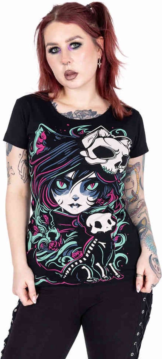 Cupcake Cult - Cat Demon Dames T-shirt - M - Zwart