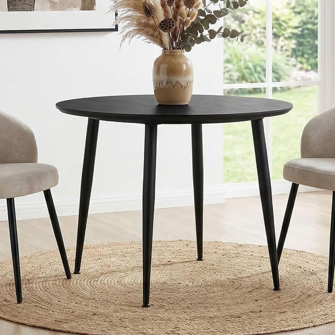 Eettafel - Keukentafel - Samen eten - Onderhoudsvriendelijk - 100 cm - Zwart