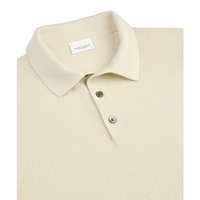 Profuomo poloshirt korte mouw beige
