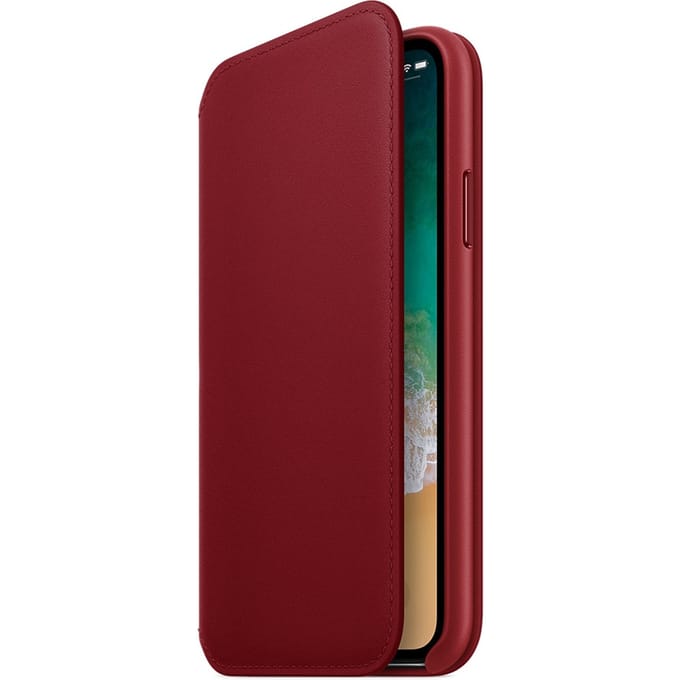 Leather Folio Bookcase voor de Apple iPhone X / Xs - Red