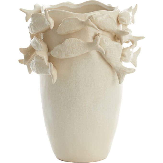Light & Living - Vaas FISH - 29x28x36.5cm - Wit