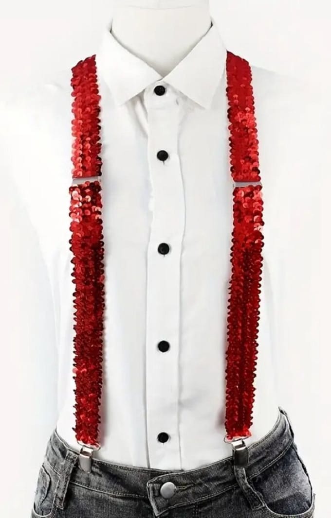 Bretels pailletten rood