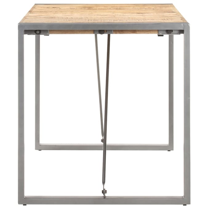 vidaXL - Eettafel - 160x80x75 - cm - massief - ruw - mangohout