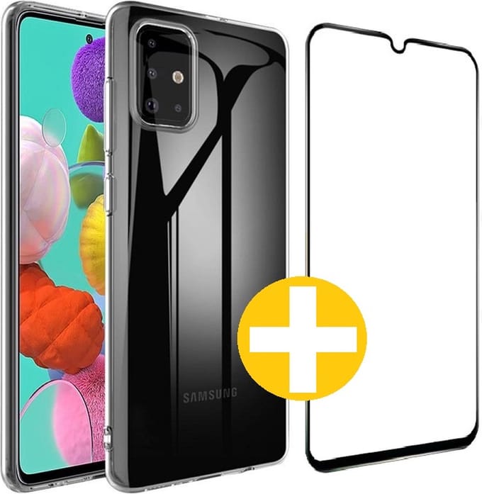 Hoesje en Screenprotector Combi Geschikt Voor Samsung A03s 5G - Transparant Hoesje + Premium screenprotector