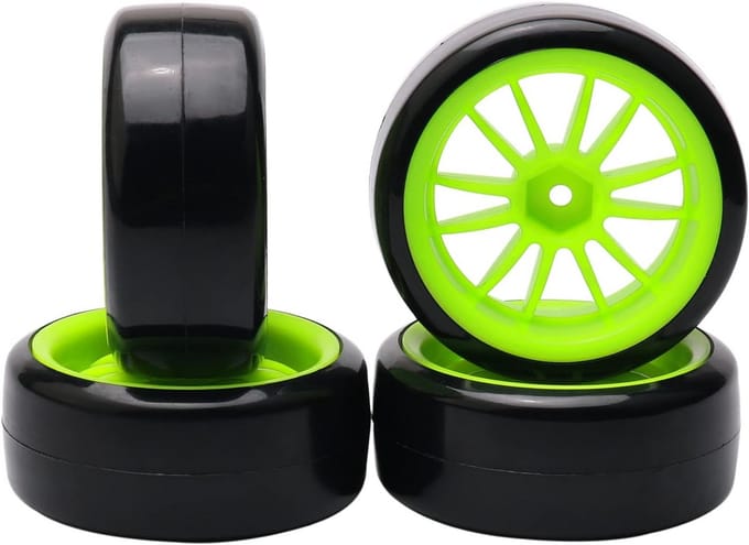 12 Spaak Groene Wiel Velg Tyre Banden voor RC 1/10 Drift Auto