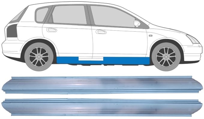 Reparatie dorpel voor Honda Civic 2001-2005 / Links + Rechts / Set