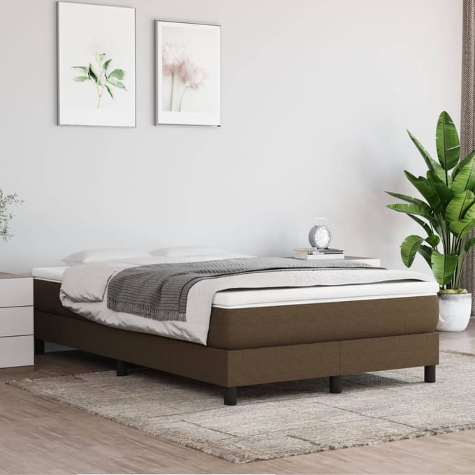 vidaXL - Boxspring - bed - 120x200 - cm - stof - donkerbruin