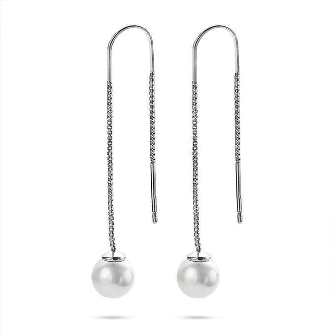 Twice As Nice Oorbellen in zilver, parel 8 mm, venetiaan ketting