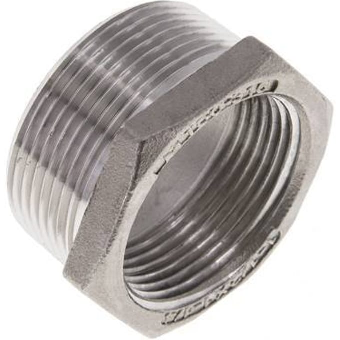 1 1/2'' NPT x 1 1/4'' NPT M/F RVS Verloopring 16 Bar
