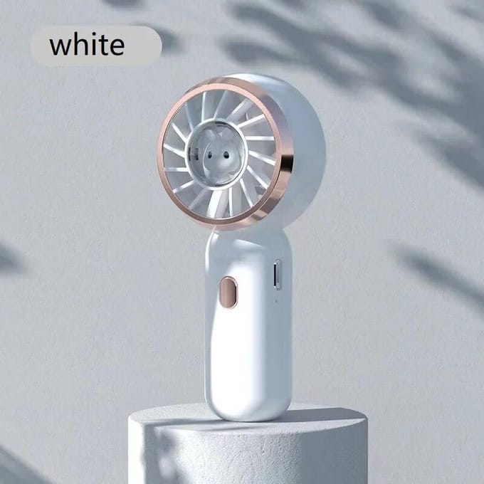 Mini ventilateur portatif mignon ventilateur portatif léger petit ventilateur avec 3 vitesses ventilateur à main Rechargeable USB blanc