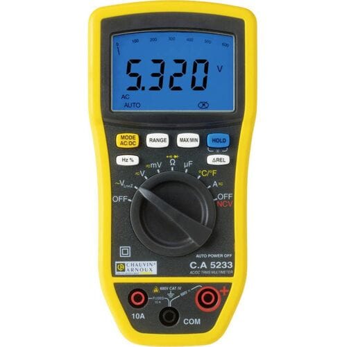 Chauvin Arnoux C.A 5233 Multimeter Digitaal LoZ CAT IV 600 V, CAT III 600 V Weergave (counts): 6000