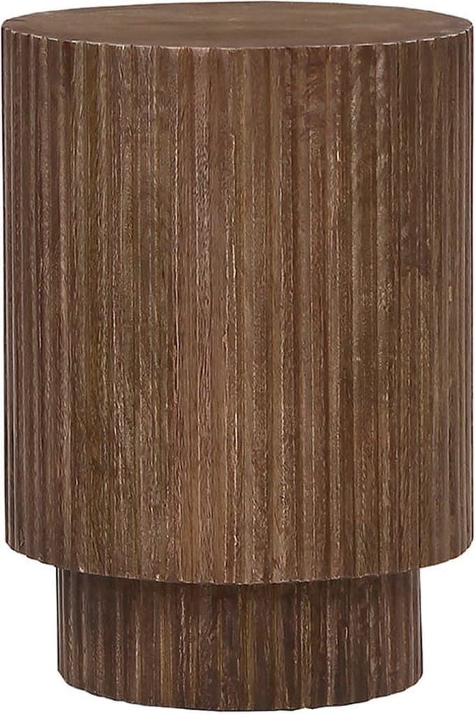 Bijzettafel Jeroom Lichtbruin - Rond - 35x35 - Hoogte 48 cm