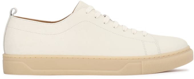 Leather sneakers with contrasting sole