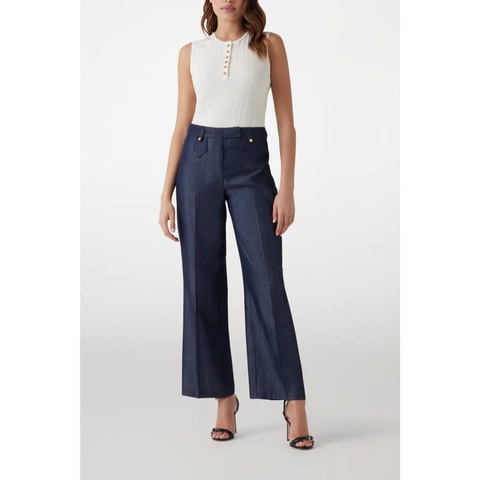 GUESS Marciano By  Greta Straight Pant Dark Blue Maat: 36 | Pantalons Outlet | Dames | Blauw