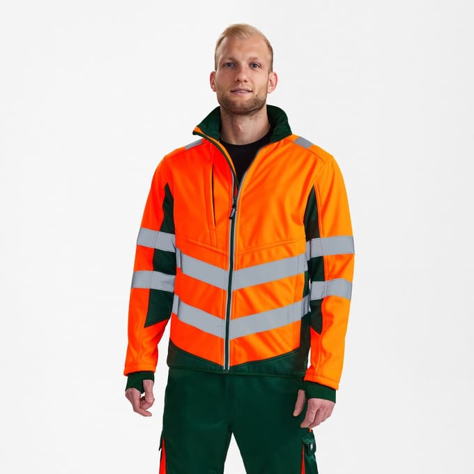 Engel Safety softshell jack 1158-237 - Hi-vis Orange / Green - S