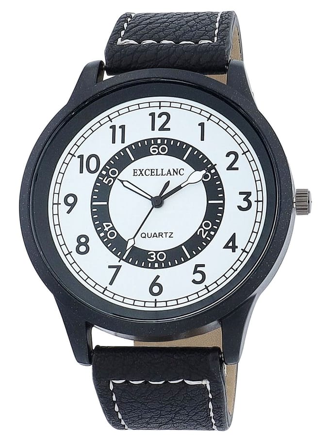 EXCELLANC Herenhorloge imitatieleer Mineralglas
