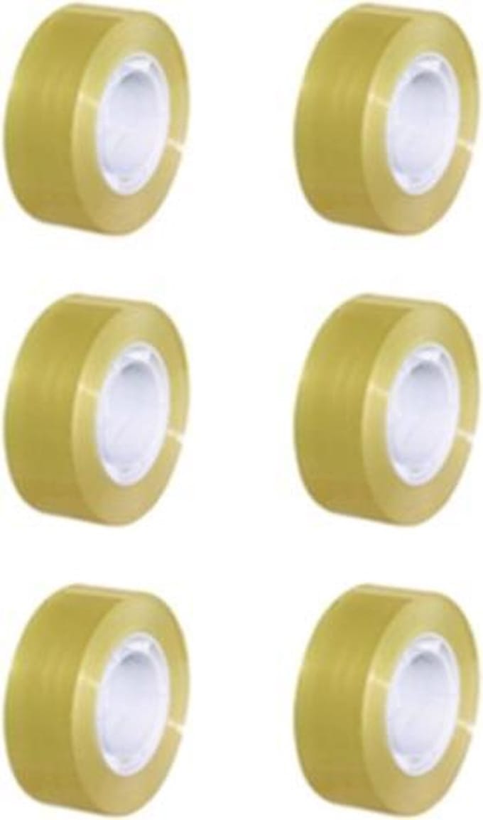 SOHO Plakband - Breedte 18mm - Transparant - 10 Meter per rol - 6 Stuks