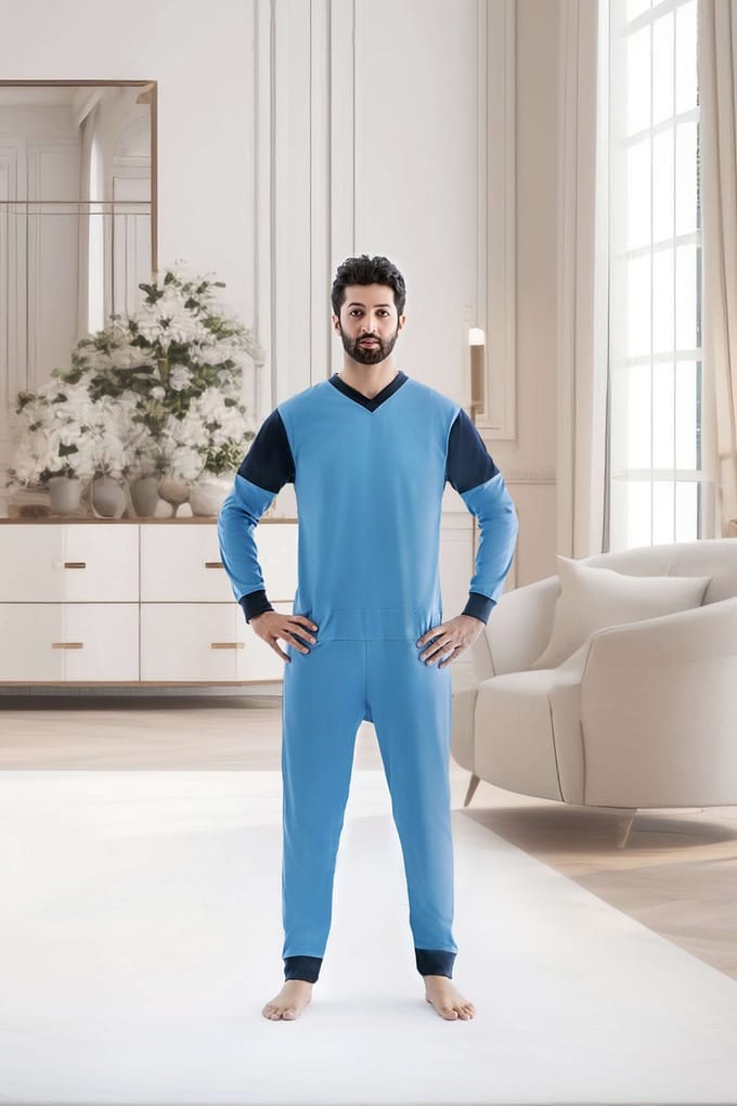 Hansop pyjama | Rugrits | Nachthemd | Lange mouwen | Plukpak | Maat S