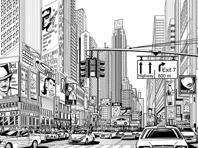 Fotobehang - Straat in New York city.