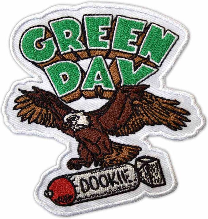Green Day - Dookie Eagle Patch - Wit/Multicolours