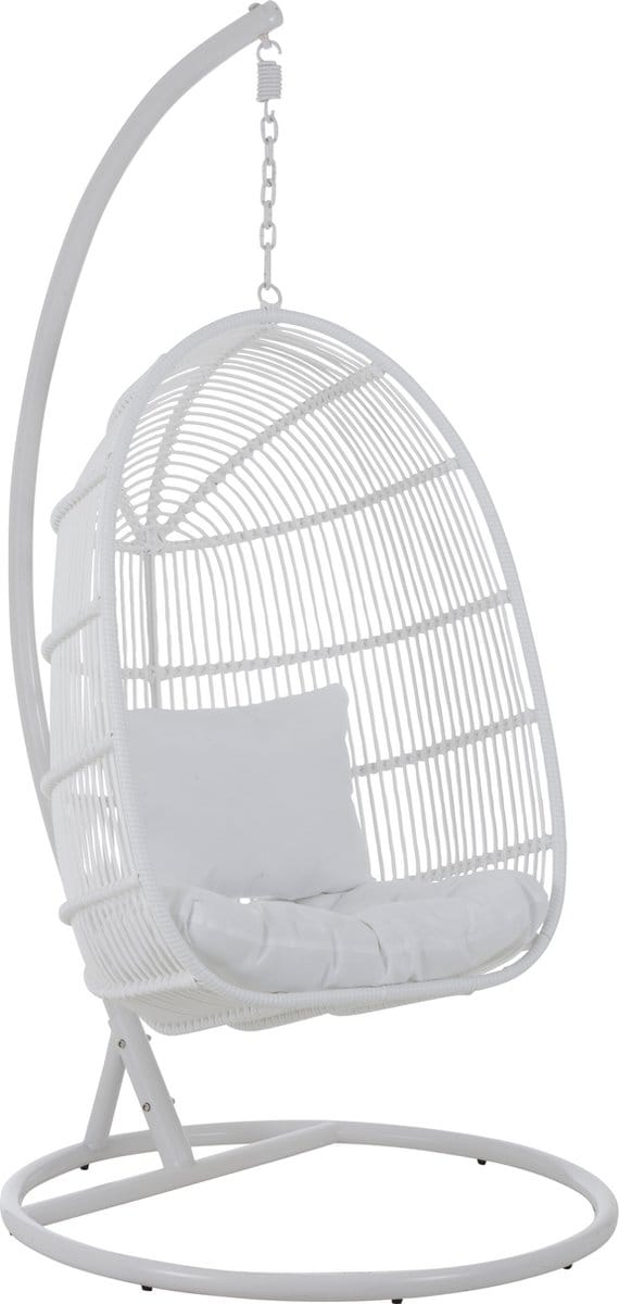 J-Line hangstoel Ovaal - staal - wit