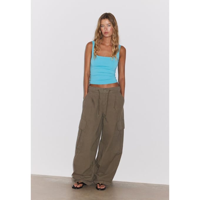 Stradivarius Top met brede bandjes  Turkoois M