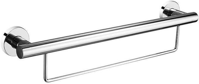Badkamergreep Veiligheid - Douchesteun RVS - Ouderen Hulp - Geribbeld Antislip Grip - 53cm Lengte - Zilverkleurig