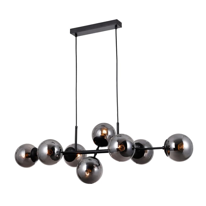 MOLITE Hanglamp PND-1098-8-BL - Stijlvol Zwart Metaal & Glas
