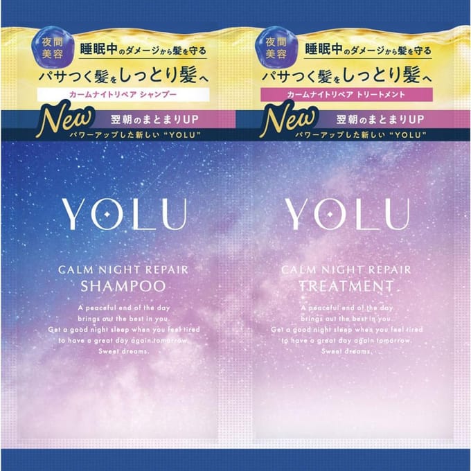 YOLU - Calm Night Repair Shampoo & Treatment Renewal Trial Set 10g+10ml