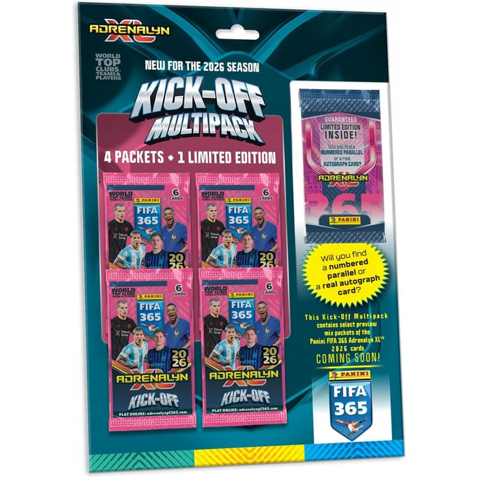 Panini fifa 365 2026 multipack kick off 4 zakjes + speciale kaart