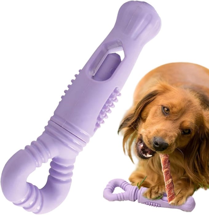 Honden Kauw Speelgoed - Voer Dispenser - Training en Bezigheid - Kalmerend Ontwerp - 19.5 cm - Enkele Attribuut