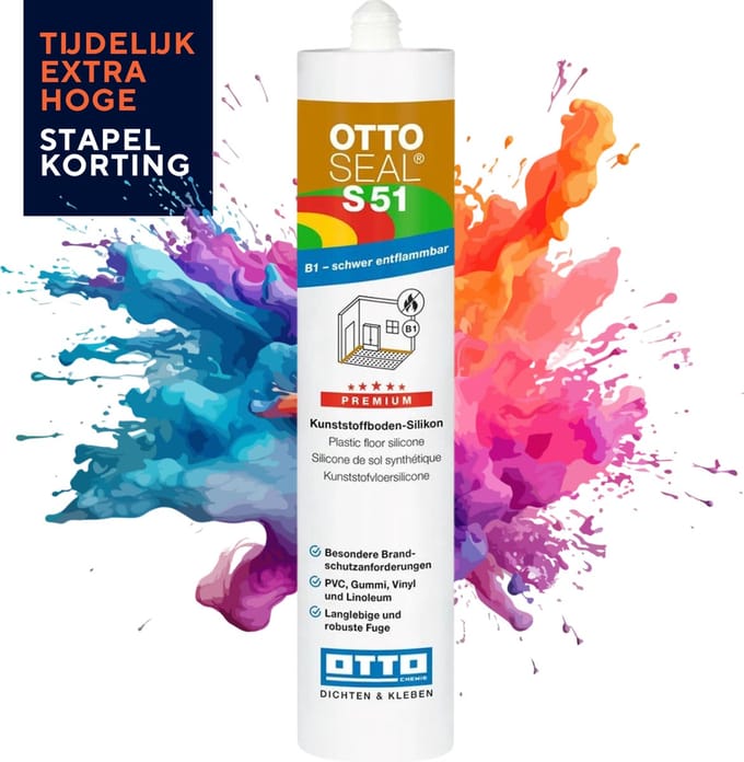 Ottoseal S51 vloerkit silicone - 310 ml koker - eik rustiek - brandvertragend voor pvc en vinyl