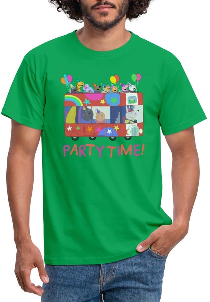 Peppa Pig Design Party Time Met Peppa T-Shirt Heren