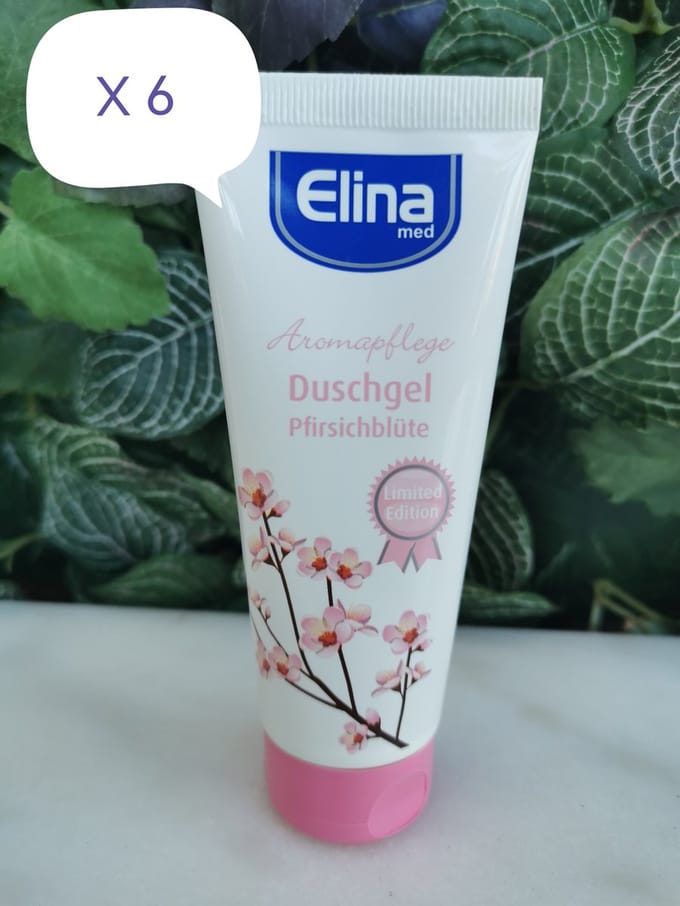 Set van 6x Douchegel Elina Med Perzikbloesem reisformaat 75ml
