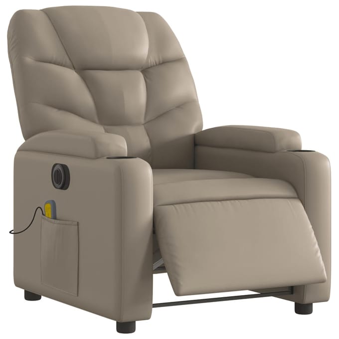 vidaXL - Massagestoel - verstelbaar - elektrisch - kunstleer - cappuccinokleurig