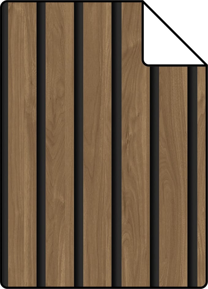 Proefstaal ESTAhome behang houten wandpanelen 3d bruin - 26.5 x 21 cm - 139609-S