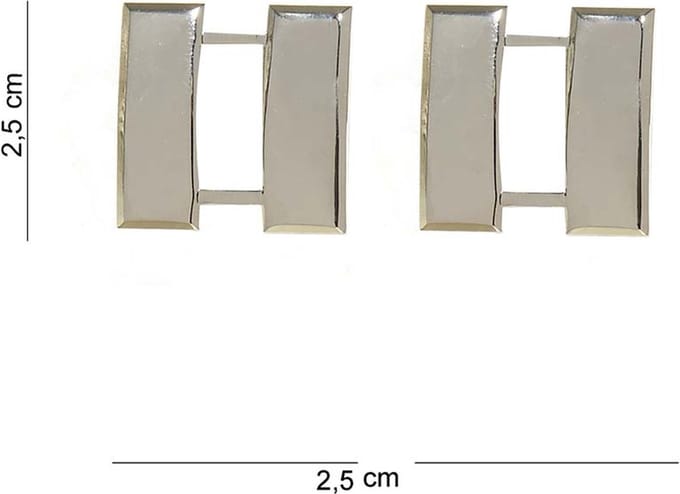 Embleem metaal US captain bars 2st. Zilver/Chrome pin