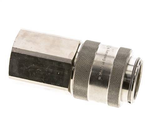Vernikkeld Messing DN 19 Luchtkoppeling Snelkoppeling G 3/4 inch Binnendraad Double Shut-Off - CLS19-F-BN-SV-034