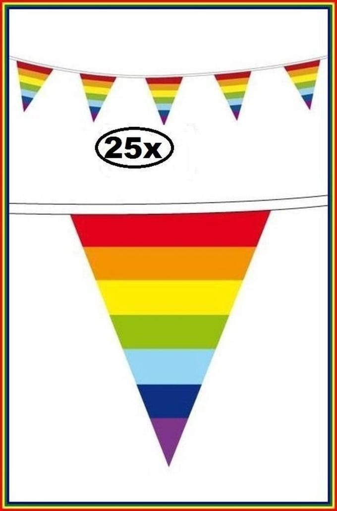 25x Vlaggenlijn Regenboog