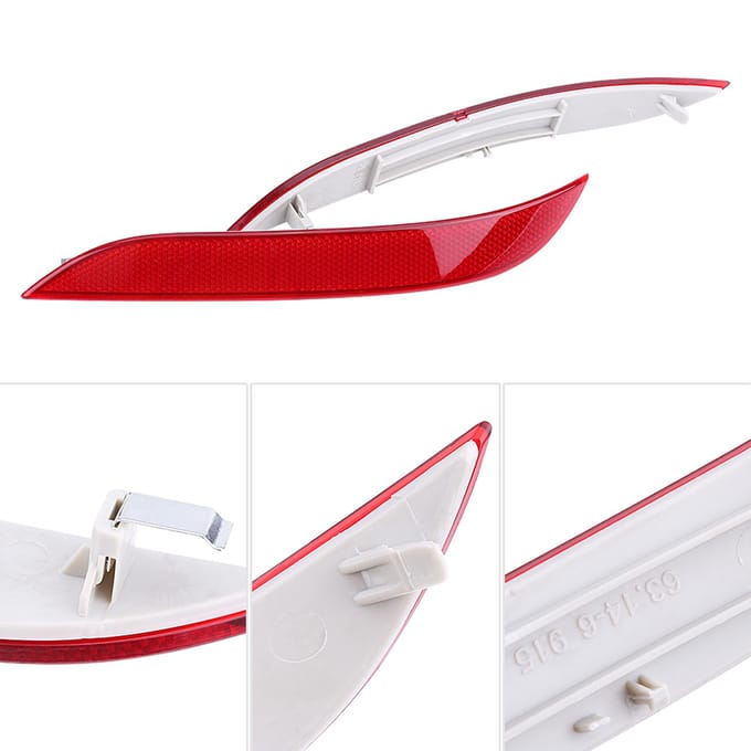 Linker- en rechterachterbumperreflector voor 5-serie E60 2003-2007 63146915039 63146915040 wit